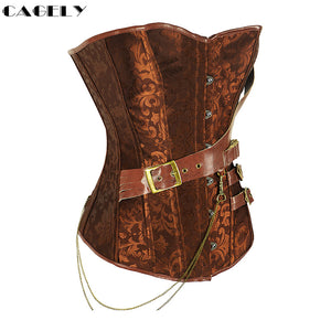 Pirate Corset with Chain Buckles Retro Cosplay Fancy - SpookyHollow