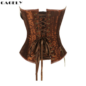 Pirate Corset with Chain Buckles Retro Cosplay Fancy - SpookyHollow