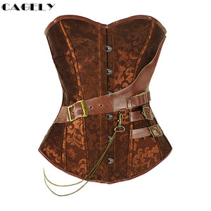 Pirate Corset with Chain Buckles Retro Cosplay Fancy - SpookyHollow