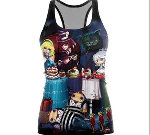 Womens The Nightmare Before Christmas & Corpse Bride Printed Halloween Sleeveless Tshirts - SpookyHollow