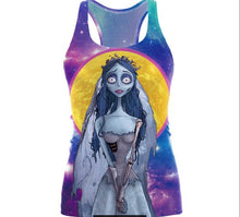 Load image into Gallery viewer, Womens The Nightmare Before Christmas &amp; Corpse Bride Printed Halloween Sleeveless Tshirts - SpookyHollow