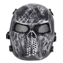 Load image into Gallery viewer, Skull Airsoft Party Paintball Full Face Mask with Mesh Eyes - SpookyHollow