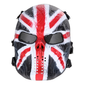 Skull Airsoft Party Paintball Full Face Mask with Mesh Eyes - SpookyHollow