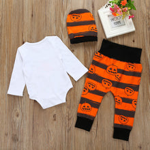 Load image into Gallery viewer, 3pcs Baby Boy/Girl Long Sleeve Romper +Pants+ Hat - SpookyHollow