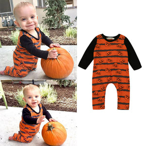 Baby Halloween Long Sleeve Pumpkin Rompers - SpookyHollow