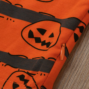 Baby Halloween Long Sleeve Pumpkin Rompers - SpookyHollow