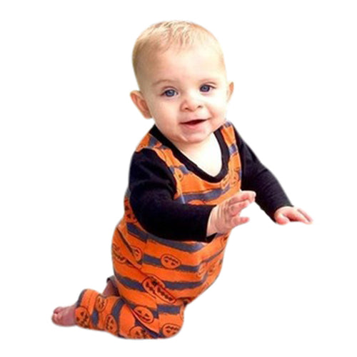 Baby Halloween Long Sleeve Pumpkin Rompers - SpookyHollow