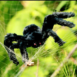 Big Black Furry Fake Spider - SpookyHollow