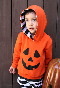 Baby Boy/Girls Pumpkin Halloween Hoodie +Stripe Pants Set - SpookyHollow