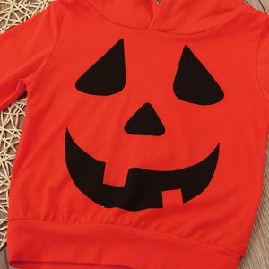 Baby Boy/Girls Pumpkin Halloween Hoodie +Stripe Pants Set - SpookyHollow