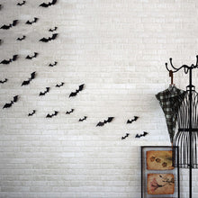 Load image into Gallery viewer, 12pcs Black 3D Bat Wall Decals - SpookyHollow