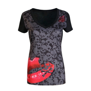 Sexy Women Short Sleeve V Neck T Shirts - SpookyHollow