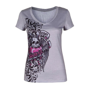 Sexy Women Short Sleeve V Neck T Shirts - SpookyHollow