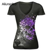 Load image into Gallery viewer, Sexy Women Short Sleeve V Neck T Shirts - SpookyHollow