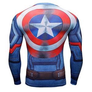 Hot 3D Print Superhero Long Sleeve Compression T-shirt - SpookyHollow