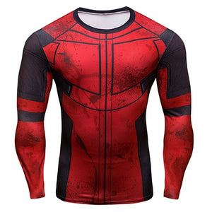 Hot 3D Print Superhero Long Sleeve Compression T-shirt - SpookyHollow