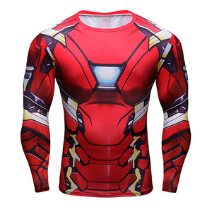 Hot 3D Print Superhero Long Sleeve Compression T-shirt - SpookyHollow