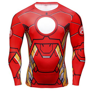 Hot 3D Print Superhero Long Sleeve Compression T-shirt - SpookyHollow