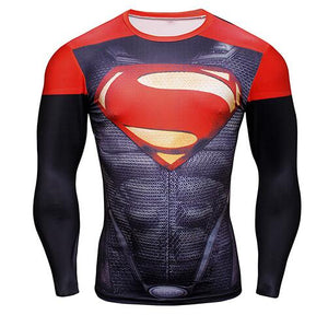 Hot 3D Print Superhero Long Sleeve Compression T-shirt - SpookyHollow