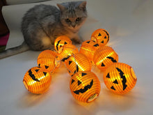 Load image into Gallery viewer, 10 LED Pumpkin String Lights - SpookyHollow