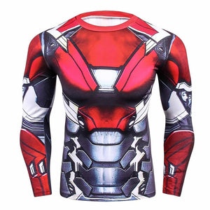 Hot 3D Print Superhero Long Sleeve Compression T-shirt - SpookyHollow