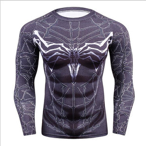 Hot 3D Print Superhero Long Sleeve Compression T-shirt - SpookyHollow