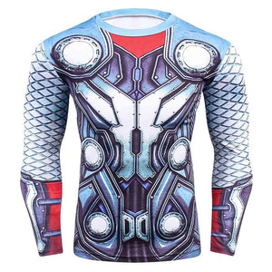 Hot 3D Print Superhero Long Sleeve Compression T-shirt - SpookyHollow