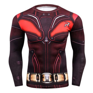 Hot 3D Print Superhero Long Sleeve Compression T-shirt - SpookyHollow