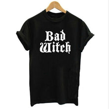 Load image into Gallery viewer, Couple BAD WITCH GOOD WITCH Letter Printed T-Shirts - SpookyHollow