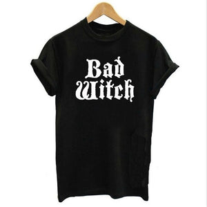 Couple BAD WITCH GOOD WITCH Letter Printed T-Shirts - SpookyHollow