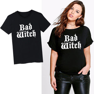 Couple BAD WITCH GOOD WITCH Letter Printed T-Shirts - SpookyHollow