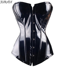 Load image into Gallery viewer, Corset Leather Faux Black Steampunk - SpookyHollow