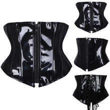 Load image into Gallery viewer, Corset Leather Faux Black Steampunk - SpookyHollow