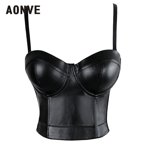 Women Steampunk Corset Bra Tops Leather - SpookyHollow