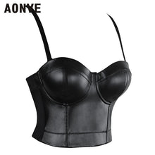 Load image into Gallery viewer, Women Steampunk Corset Bra Tops Leather - SpookyHollow