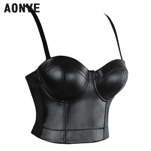 Women Steampunk Corset Bra Tops Leather - SpookyHollow