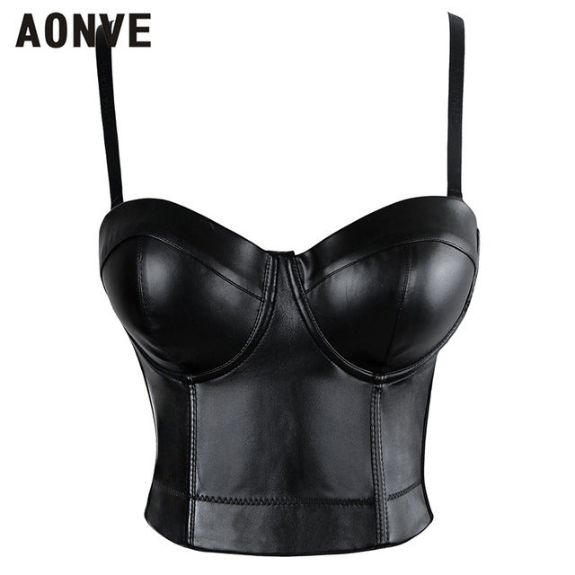 Women Steampunk Corset Bra Tops Leather - SpookyHollow