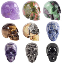 Load image into Gallery viewer, 2 inch Handmade Natural stone skull figurine (Crystal Carved) - SpookyHollow