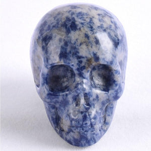 2 inch Handmade Natural stone skull figurine (Crystal Carved) - SpookyHollow