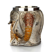 Load image into Gallery viewer, Viking Ram Horned Pit Lord Warrior Stainless Steel Skull Mug - SpookyHollow