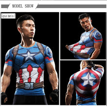 Load image into Gallery viewer, 3D Superhero Short Sleeve Compression  Shirts - SpookyHollow