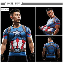 Load image into Gallery viewer, 3D Superhero Short Sleeve Compression  Shirts - SpookyHollow