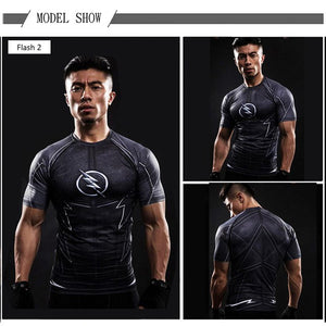 3D Superhero Short Sleeve Compression  Shirts - SpookyHollow