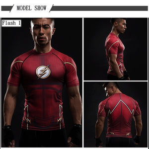 3D Superhero Short Sleeve Compression  Shirts - SpookyHollow