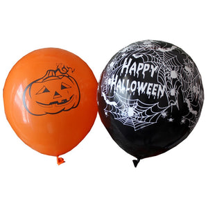 10pcs Halloween Decoration Latex Balloons with Pumpkin Skull Spider Web Patterns - SpookyHollow