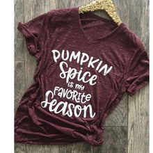 Load image into Gallery viewer, womens Pumpkin t-shirt letter printed graphic tees - SpookyHollow