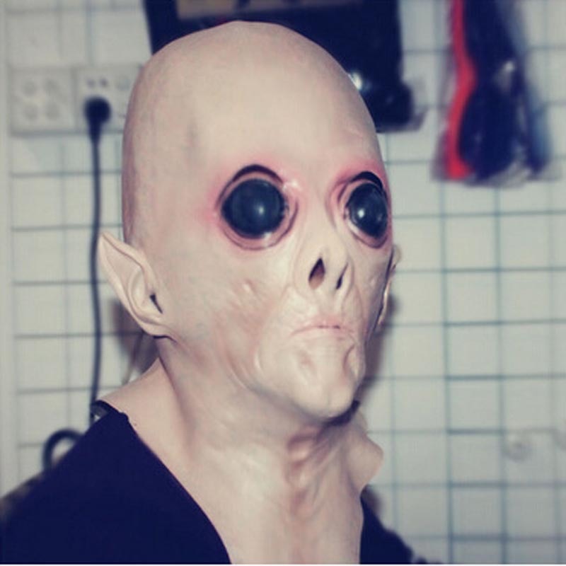 CREEPY Alien Horror Mask      (( UFO Headset )) - SpookyHollow