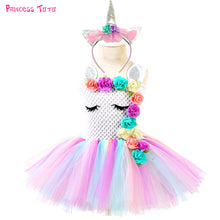 Load image into Gallery viewer, Unicorn Tutu Flower Dress Toddler for Girls - SpookyHollow