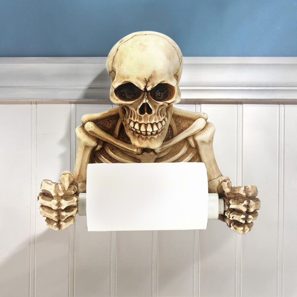 Spooky Grinning Skull Medieval Toilet Paper Holder - SpookyHollow