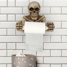 Load image into Gallery viewer, Spooky Grinning Skull Medieval Toilet Paper Holder - SpookyHollow